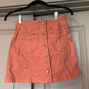 Button front mini skirt